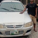 police don arrest one man wey thief him neighbor car for Lagos o