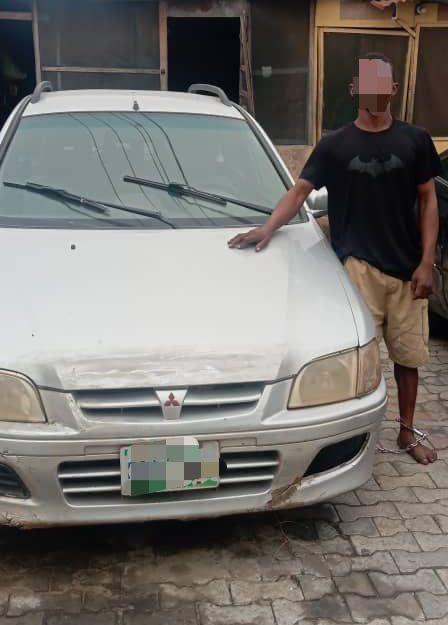 police don arrest one man wey thief him neighbor car for Lagos o