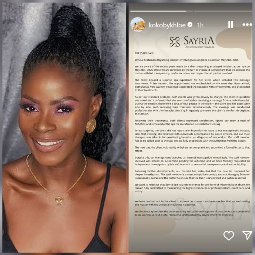 Ex-BBN star Khloe don drop official statement after s3xual assault accusation for her spa, Sayria; she talk say the client don withdraw police complaint