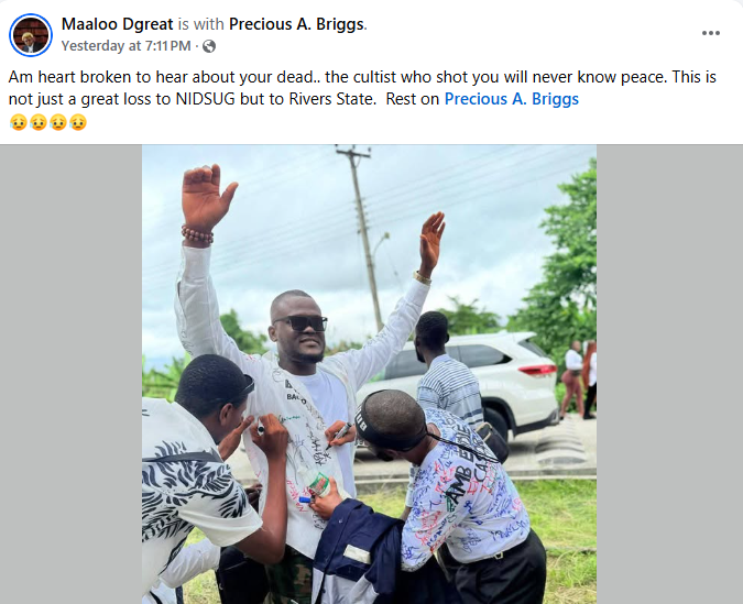 One strange thing don shele as them say cultist don kpai one guy when just finish university for Bayelsa oo… E pain people o