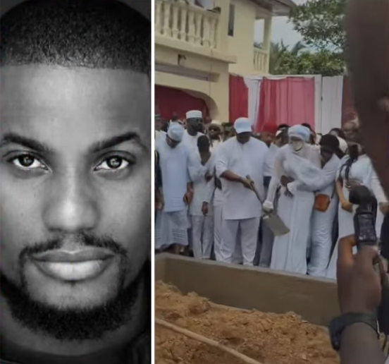 Emotional Moment Late Alexx Ekubo Was Laid To Rest In His Family Compound In Arochukwu (Video)