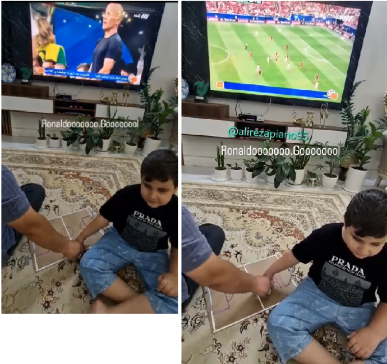 Heartwarming Moment as Father Helps Visually Impaired Son Experience Ronaldo’s Goal